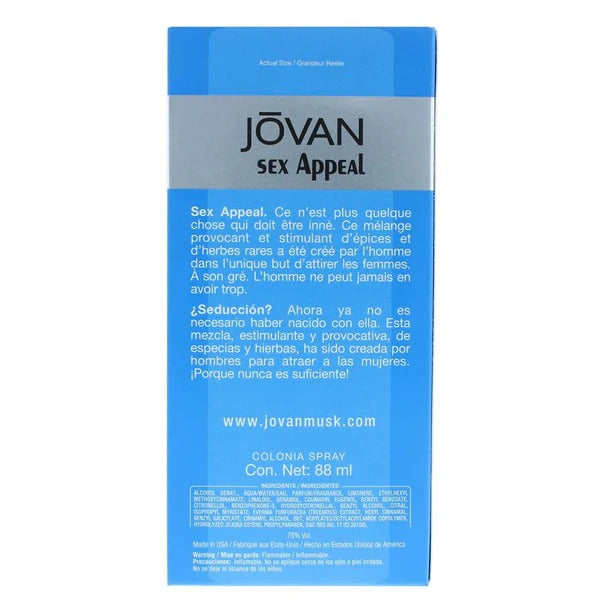 Jovan Sex Appeal Cologne Spray for Men - 88ml