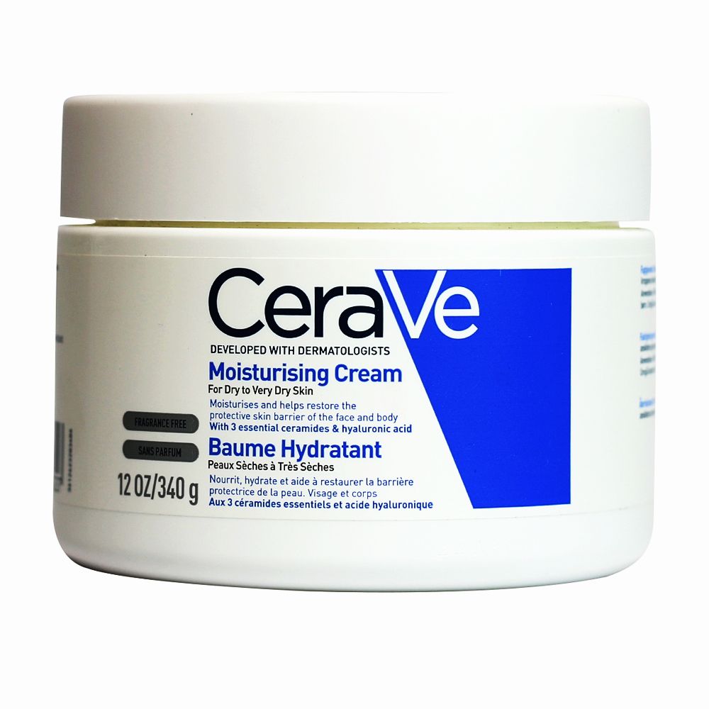 CeraVe Moisturising Cream for Dry to Very Dry Skin with 3 Essential Ceramides & Hyaluronic Acid 340g