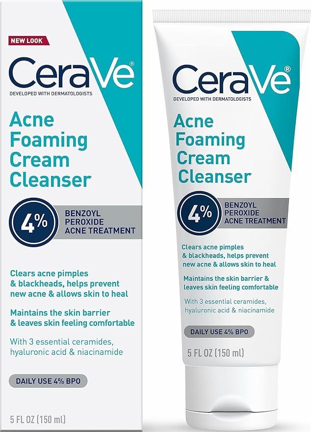 CeraVe Acne Foaming Cream Cleanser 4% Benzoyl Peroxide 150ml