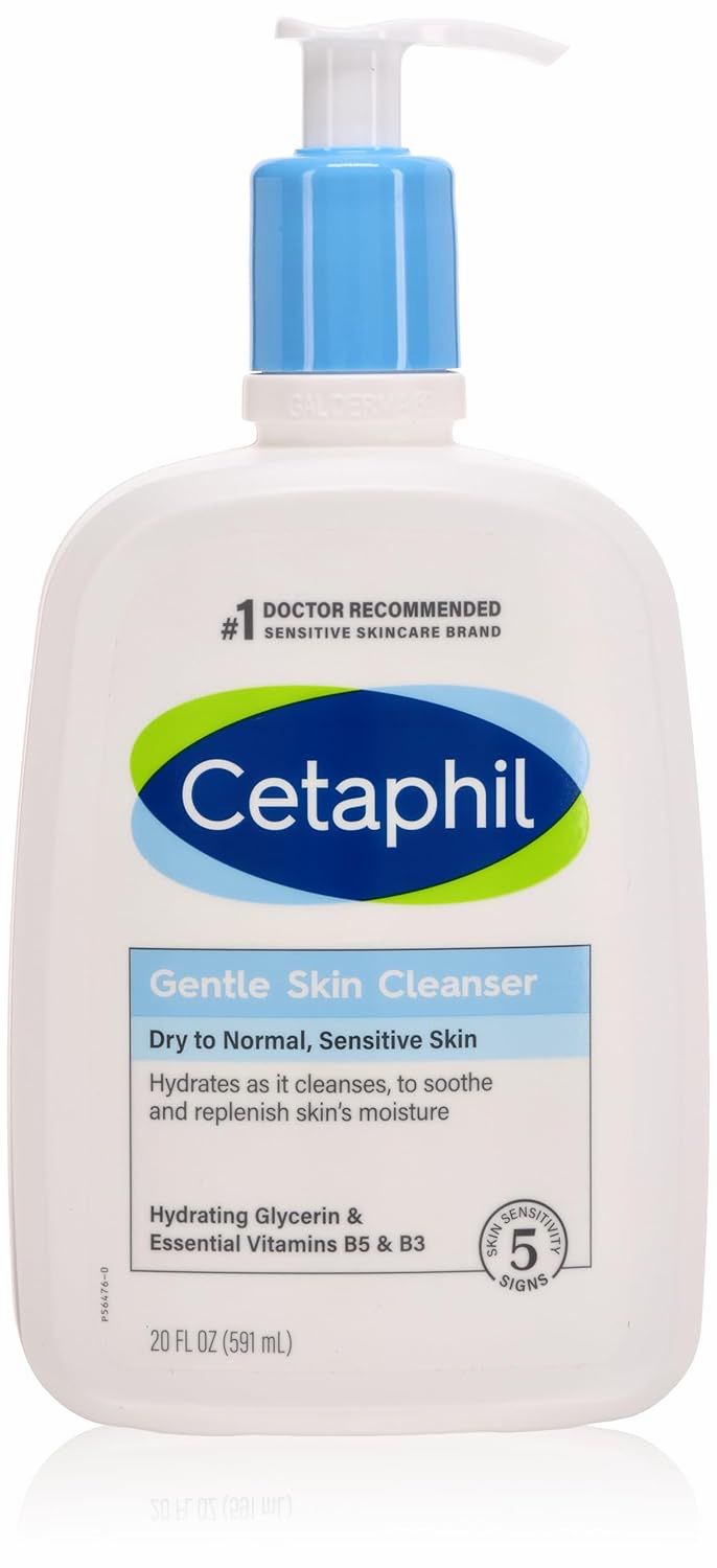Cetaphil Gentle Skin Cleanser for Dry to Normal Sensitive Skin, Hydrating Glycerin, Vitamins B3 & B5, 591ml