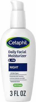 Cetaphil Daily Facial Moisturizer Night PM with Hyaluronic Acid, Oil-Free, All Skin Types, 88ml