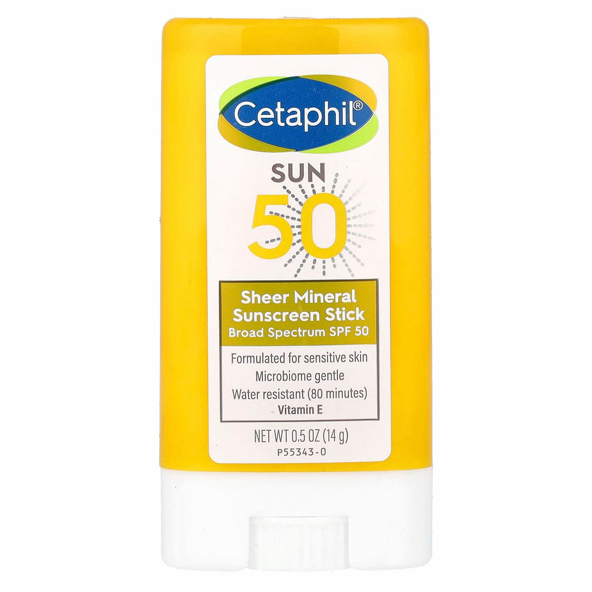 Cetaphil Sheer Mineral Sunscreen Stick SPF 50 Broad Spectrum for Sensitive Skin 14g