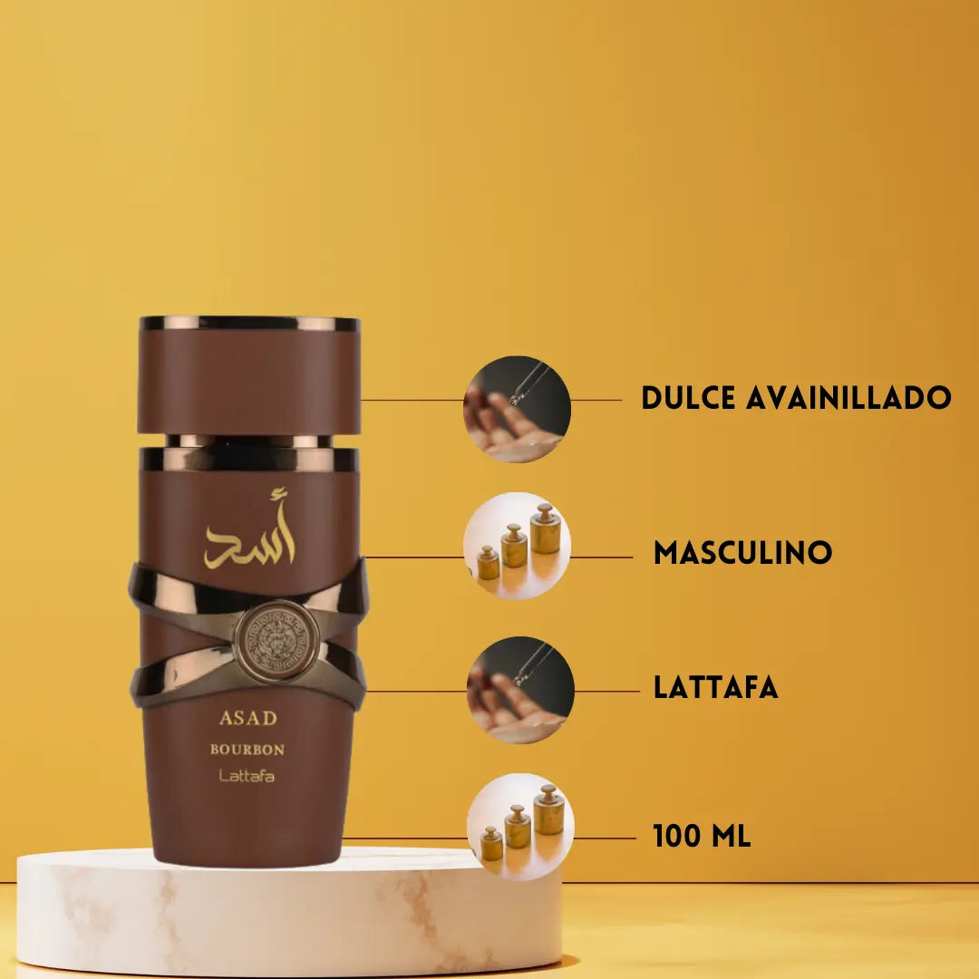 Lattafa Asad Bourbon Eanu De Parfum – 100ml Long Lasting Arabic Perfume for Me