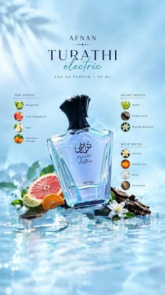 Afnan Turathi Electric Eau de Parfum 90ml – Unisex Fresh Fruity Fragrance